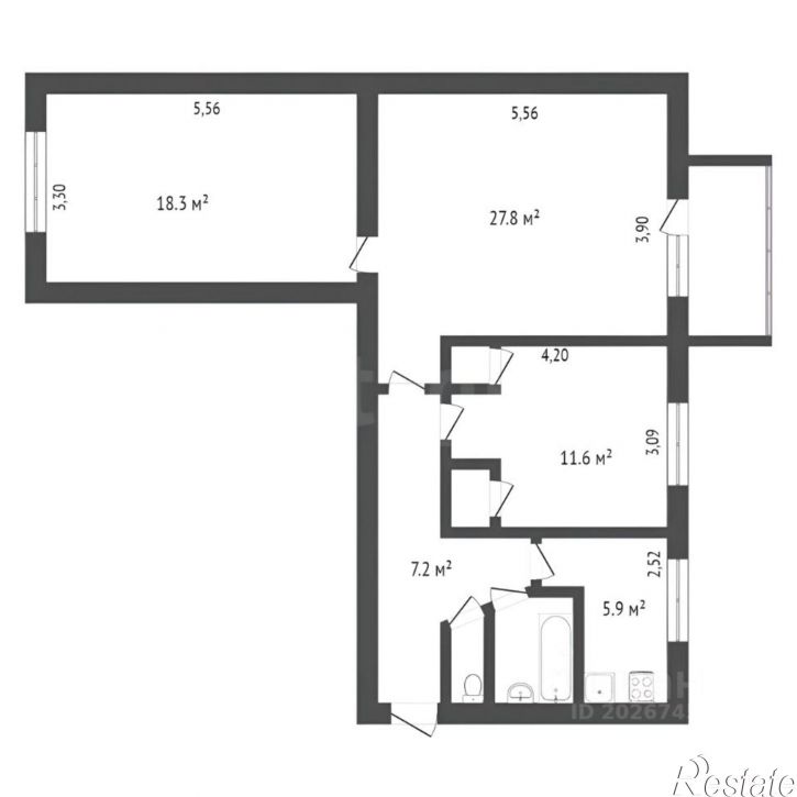 3-комн квартира ул Максима Горького, 98,  д. 98