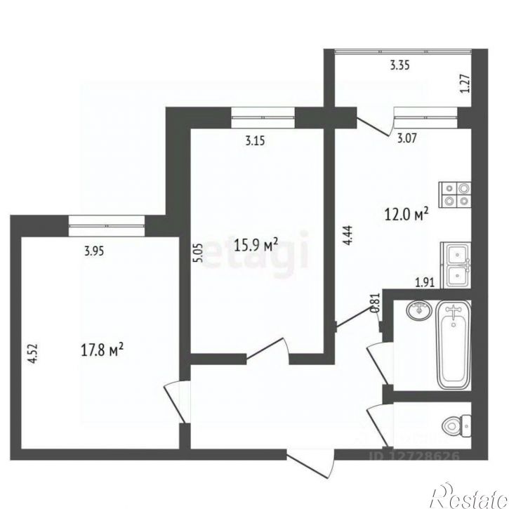 2-комн квартира Азаровская улица, 34,  д. 34