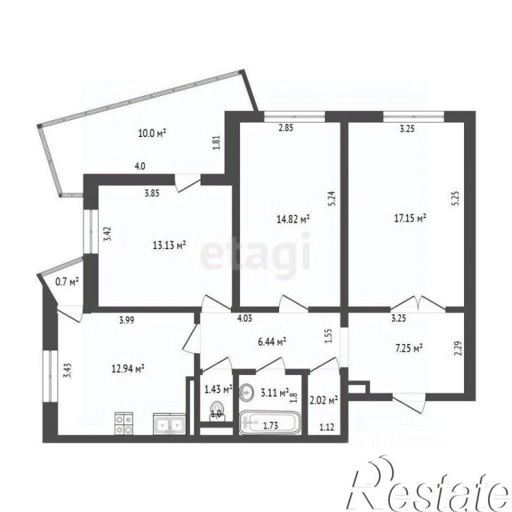 3-комн квартира улица Анненки, 38 к1,  д. 38 к1
