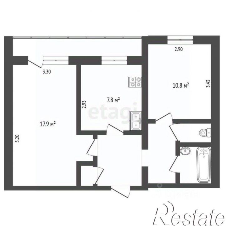 2-комн квартира Московская улица, 84,  д. 84