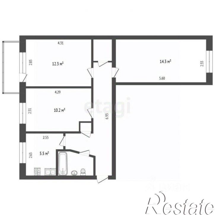 3-комн квартира улица Пухова, 17,  д. 17