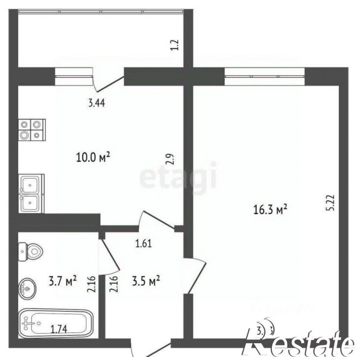 1-комн квартира Минская улица, 10,  д. 10