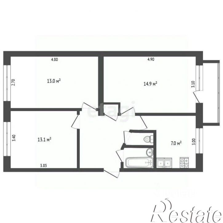 3-комн квартира улица Баррикад, 155,  д. 155