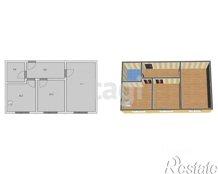 2-комн квартира улица Петра Тарасова, 39,  д. 39