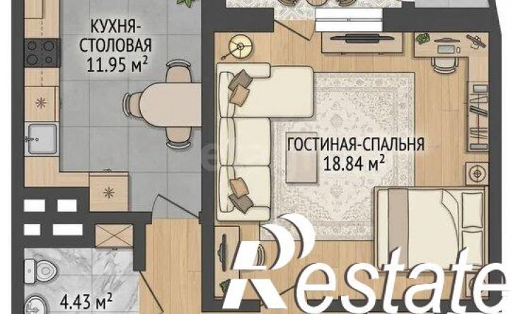 1-комн квартира улица Академика Потехина, 1,  д. 1