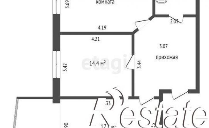 2-комн квартира улица Космонавта Комарова, 26,  д. 26