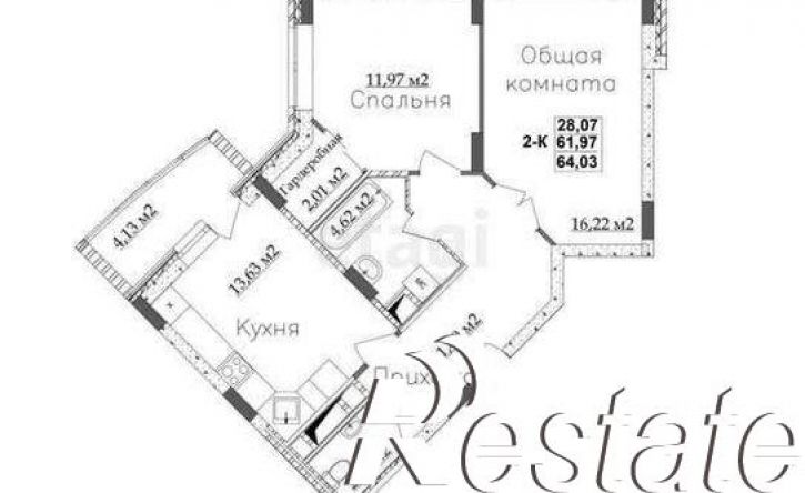 2-комн квартира Московская улица, 311 к6,  д. 311 к6